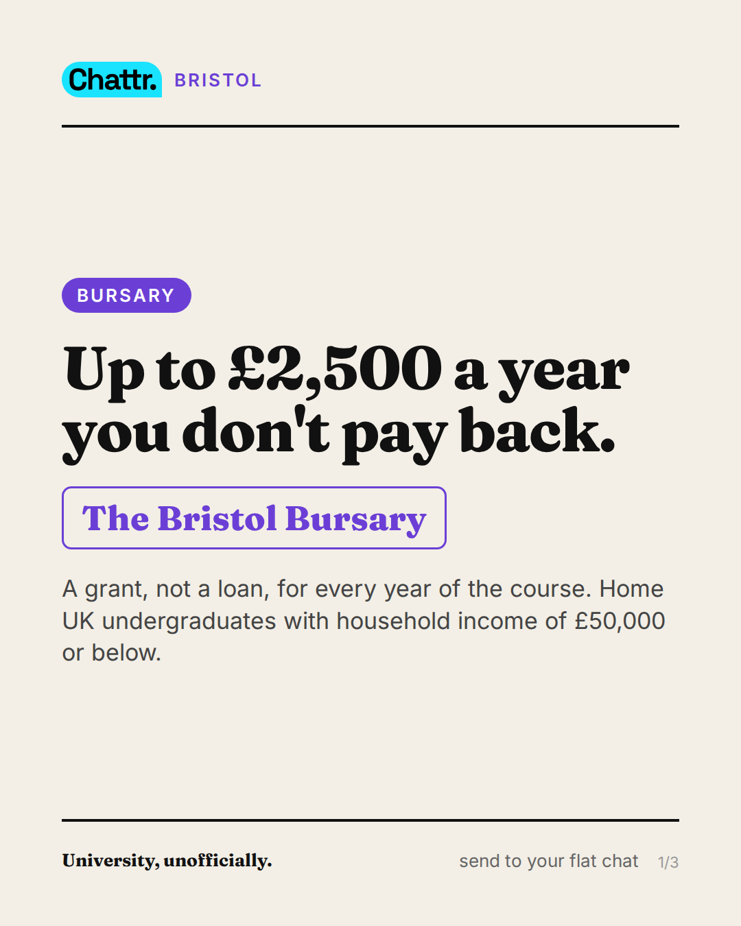 Up to £2,500 a year you don't pay back.