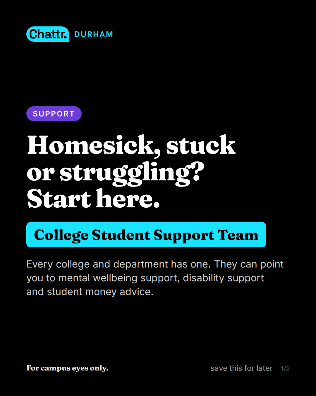 Homesick, stuck or struggling? Start here.
