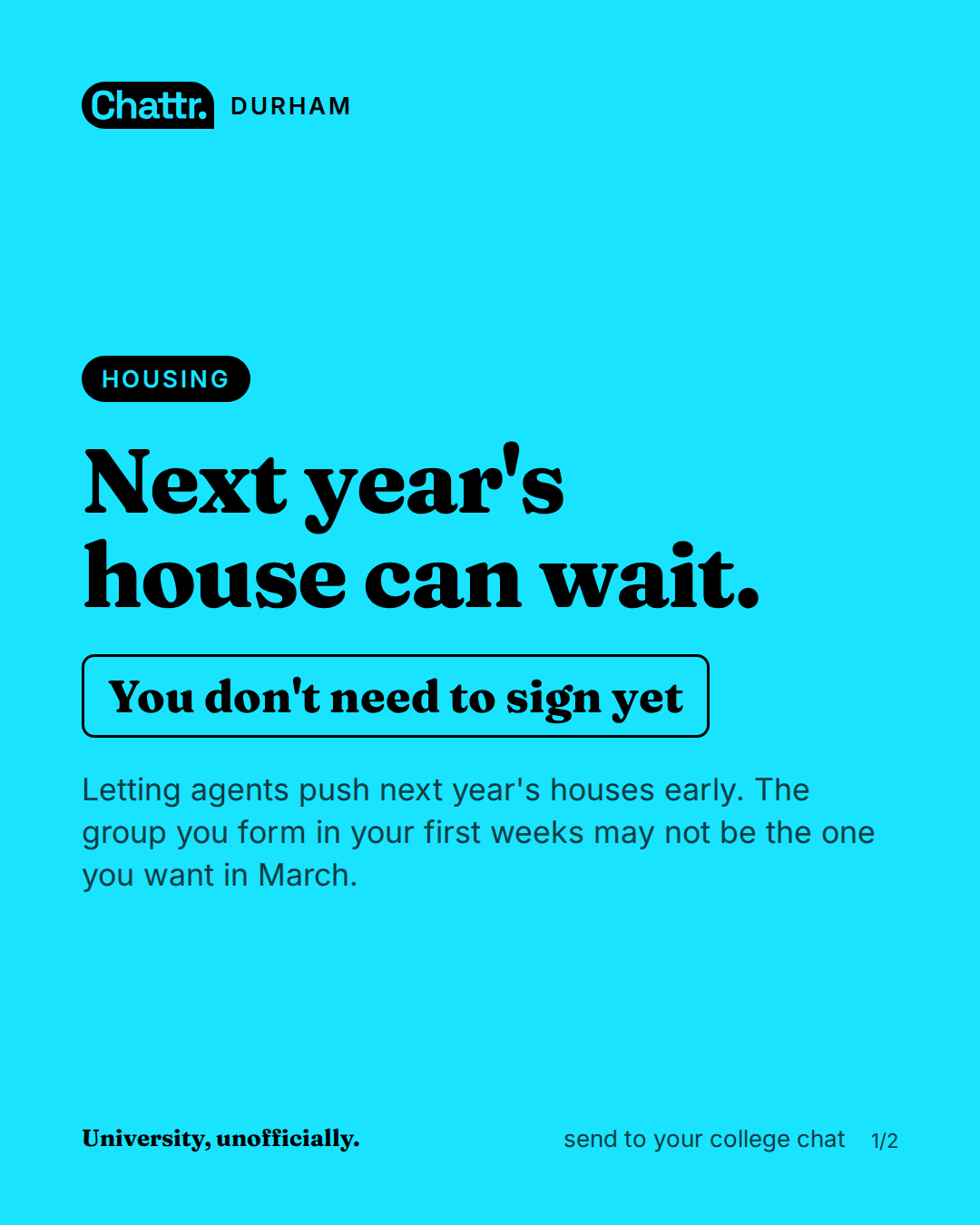Next year's house can wait.